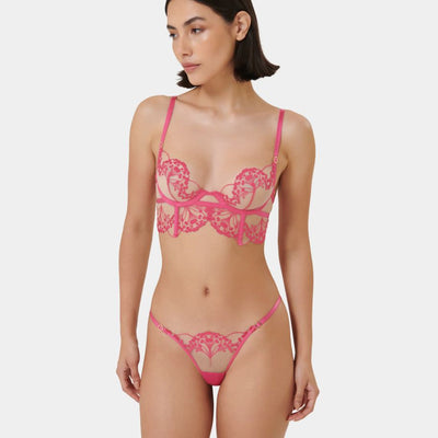 Bluebella Marisa Brief 42384 in Fuchsia Pink-Anna Bella Fine Lingerie-Black / Sheer-XSmall-