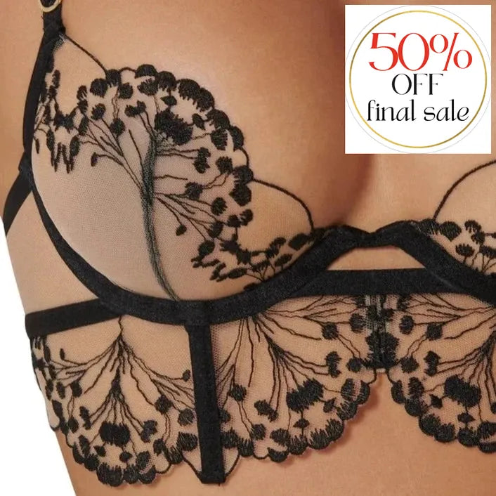 Bluebella Marisa Wired Bra 42187-Anna Bella Fine Lingerie-Black / Sheer-34-A