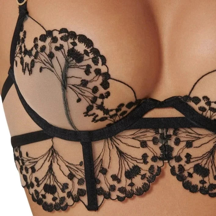 Bluebella Marisa Wired Bra 42187-Bras-Bluebella-Black / Sheer-34-A-Anna Bella Fine Lingerie, Reveal Your Most Gorgeous Self!