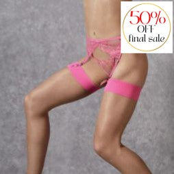 Bluebella Plain Top Stockings in Nude / Fandango Pink 41471-Hosiery-Bluebella-Nude / Fandango Pink-One Size-Anna Bella Fine Lingerie, Reveal Your Most Gorgeous Self!
