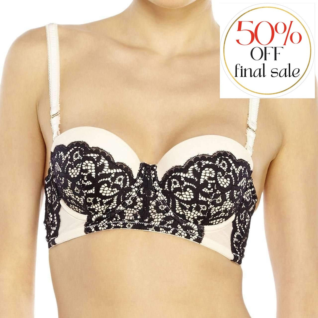 Blush Modern Muse Longline Strapless 023122-Strapless Bras-Blush-Black/Ivory-34-B-Anna Bella Fine Lingerie, Reveal Your Most Gorgeous Self!