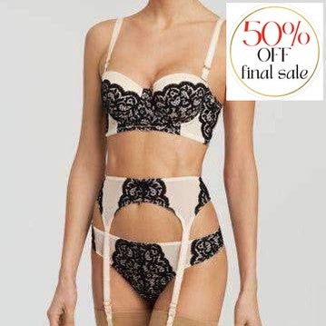 Blush Modern Muse Longline Strapless 023122-Strapless Bras-Blush-Black/Ivory-34-B-Anna Bella Fine Lingerie, Reveal Your Most Gorgeous Self!