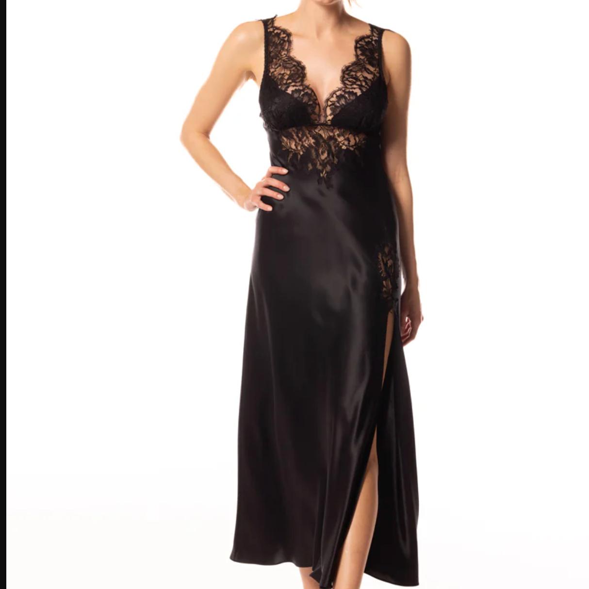 Christine Diva Inferno Gown in Black DI17126-Christine Designs-Black-Small-Anna Bella Fine Lingerie, Reveal Your Most Gorgeous Self!