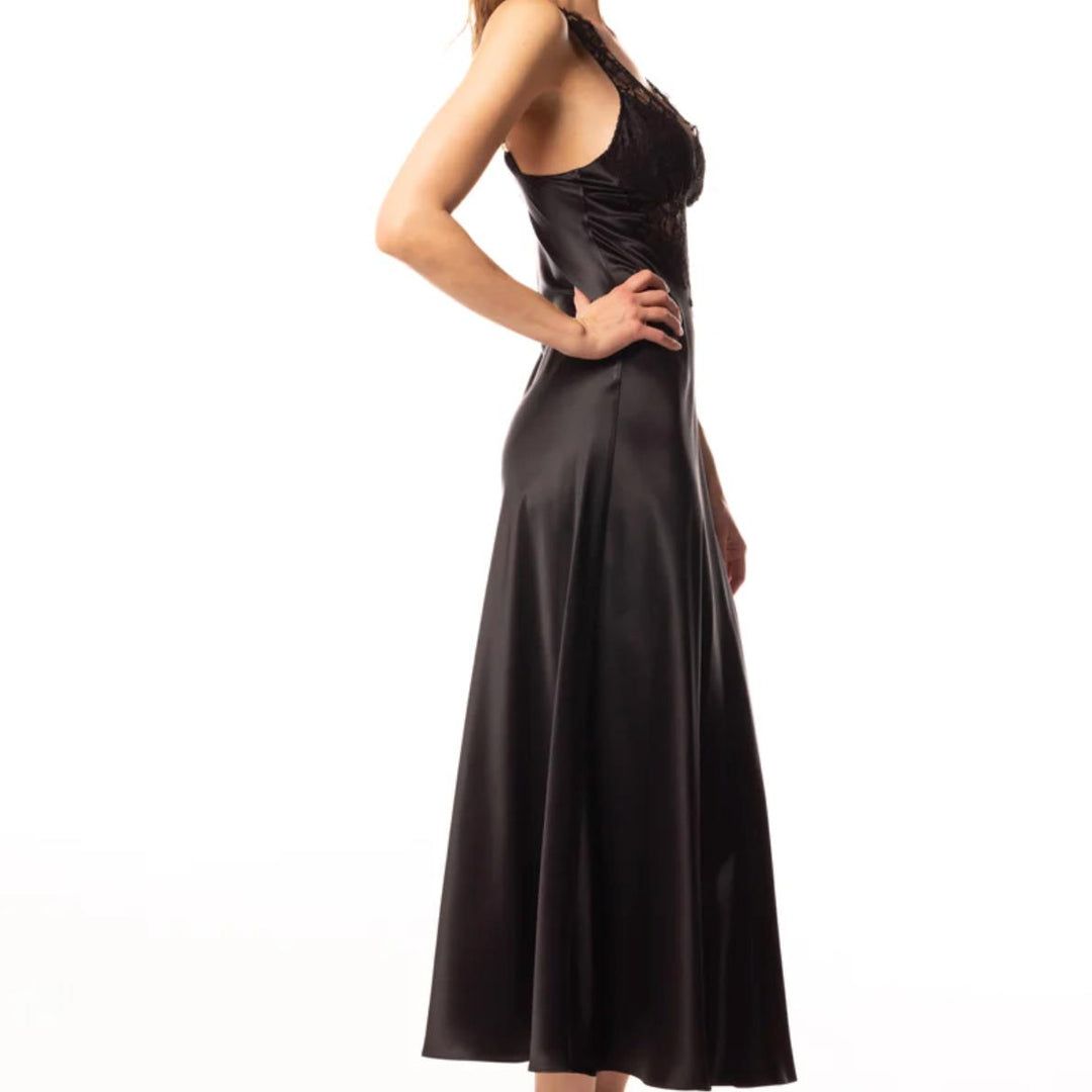 Christine Diva Inferno Gown in Black DI17126-Christine Designs-Black-Small-Anna Bella Fine Lingerie, Reveal Your Most Gorgeous Self!
