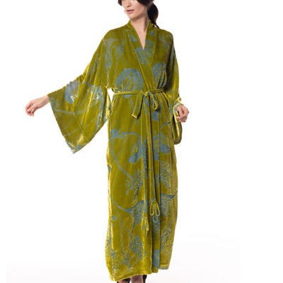 Christine Long Velevet Kimono - Moss Faberge Edition FVR8710-Anna Bella Fine Lingerie-Moss Green-Small-