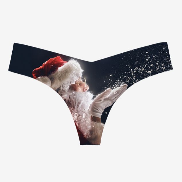 Commando Classic Mid-Rise Thong In Santa CT18-Panties-Commando-Small/Medium-Anna Bella Fine Lingerie, Reveal Your Most Gorgeous Self!
