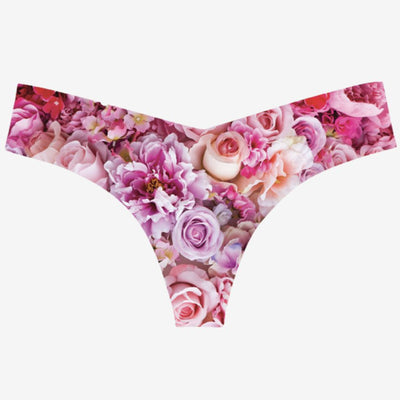 Commando Classic Mid-Rise Thong in Spring Blossom CT02-Panties-Commando-Spring Blossom-Small/Medium-Anna Bella Fine Lingerie, Reveal Your Most Gorgeous Self!