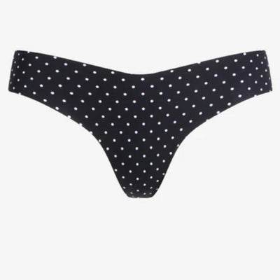 Commando Classic Print Thong in Black with White Polka Dots CT02-Anna Bella Fine Lingerie-Black / White Polka Dot-Small/Medium-