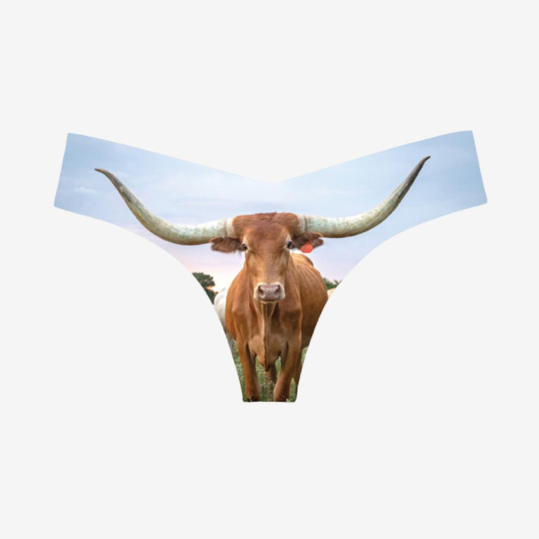 Commando Photo-Op Thongs in Longhorn CT18-Panties-Commando-Blue-Small/Medium-Anna Bella Fine Lingerie, Reveal Your Most Gorgeous Self!