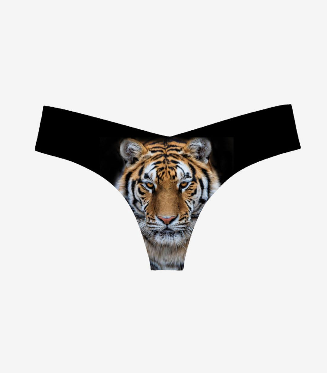 Commando Photo-Op Thongs in Orange Tiger CT18-Panties-Commando-Black-Small/Medium-Anna Bella Fine Lingerie, Reveal Your Most Gorgeous Self!