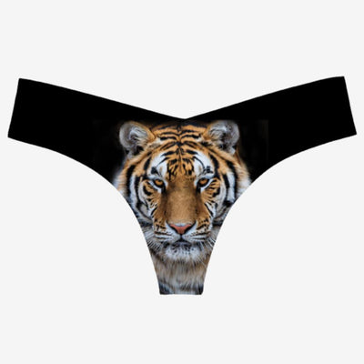Commando Photo-Op Thongs in Orange Tiger CT18-Anna Bella Fine Lingerie-Black-Small/Medium-