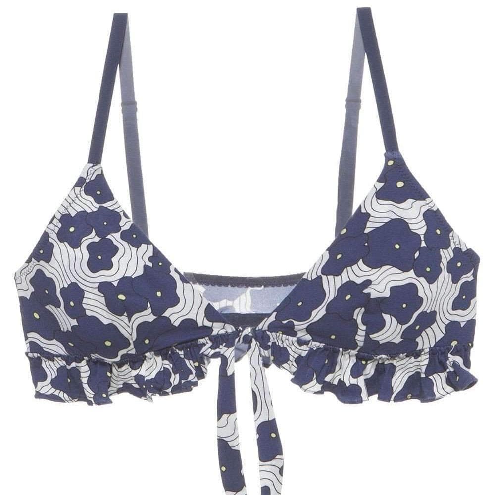 Cosabella Emma Blue Posie Bralet 1341-Bralette-Cosabella-Small-Anna Bella Fine Lingerie, Reveal Your Most Gorgeous Self!