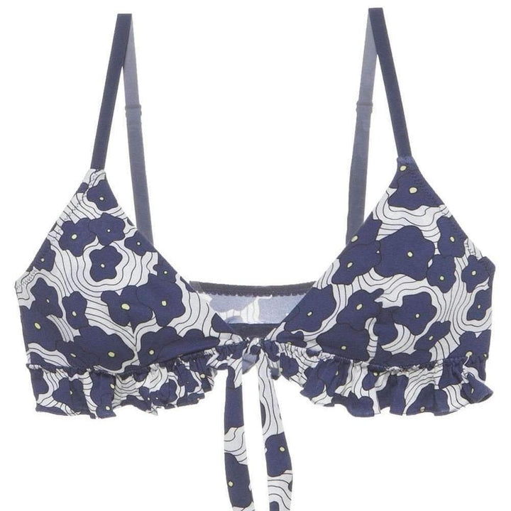 Cosabella Emma Blue Posie Bralet 1341-Bralette-Cosabella-Small-Anna Bella Fine Lingerie, Reveal Your Most Gorgeous Self!