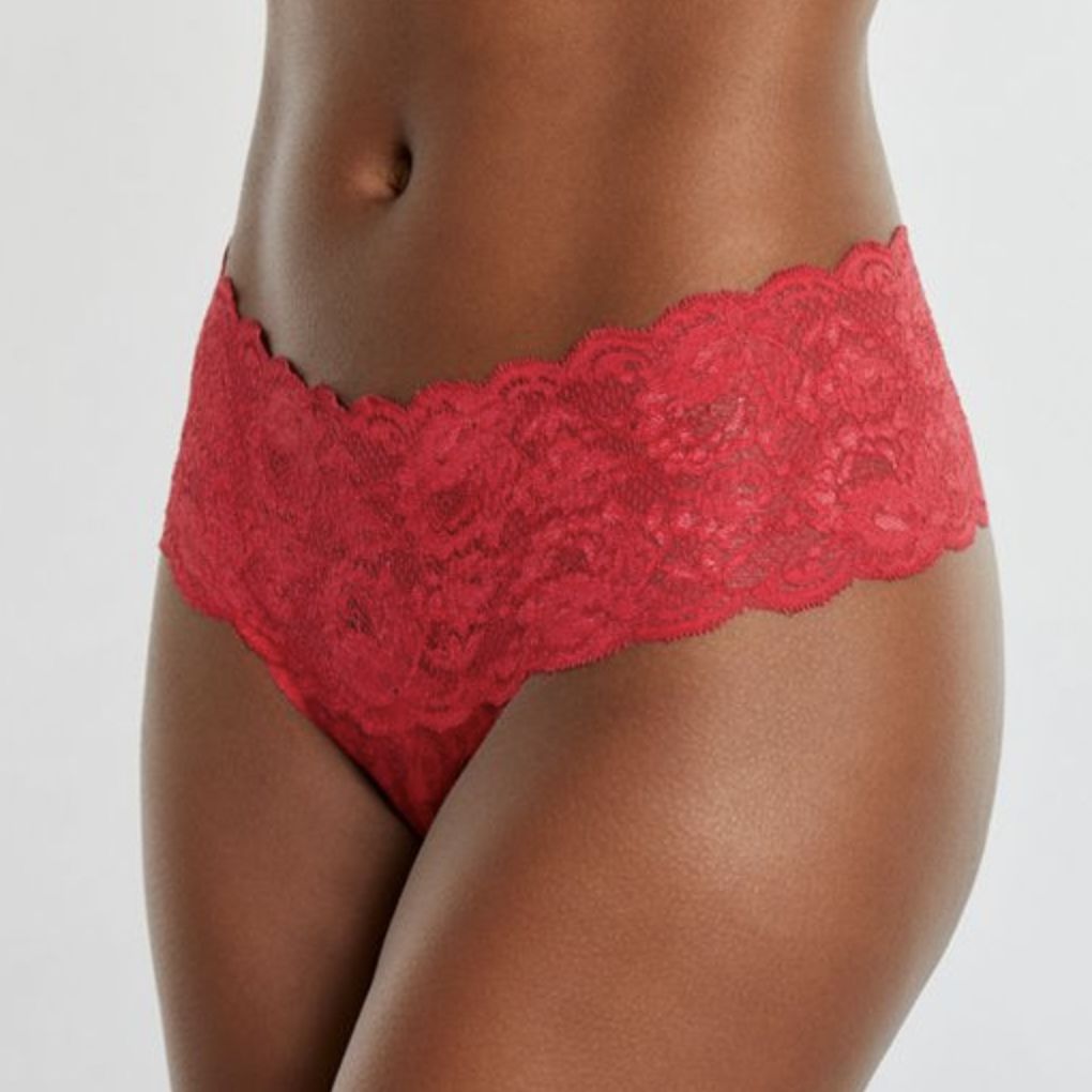 Cosabella Never Say Never Comfie Cutie Thong in Mystic Red Never0343-Panties-Cosabella-Mystic Red-Small/Medium-Anna Bella Fine Lingerie, Reveal Your Most Gorgeous Self!