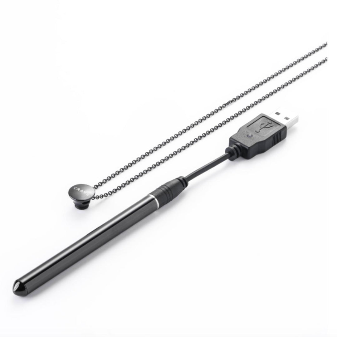 Crave Vesper 2 Vibrator Necklace in Black-Personal Care-Crave-Black-Anna Bella Fine Lingerie, Reveal Your Most Gorgeous Self!