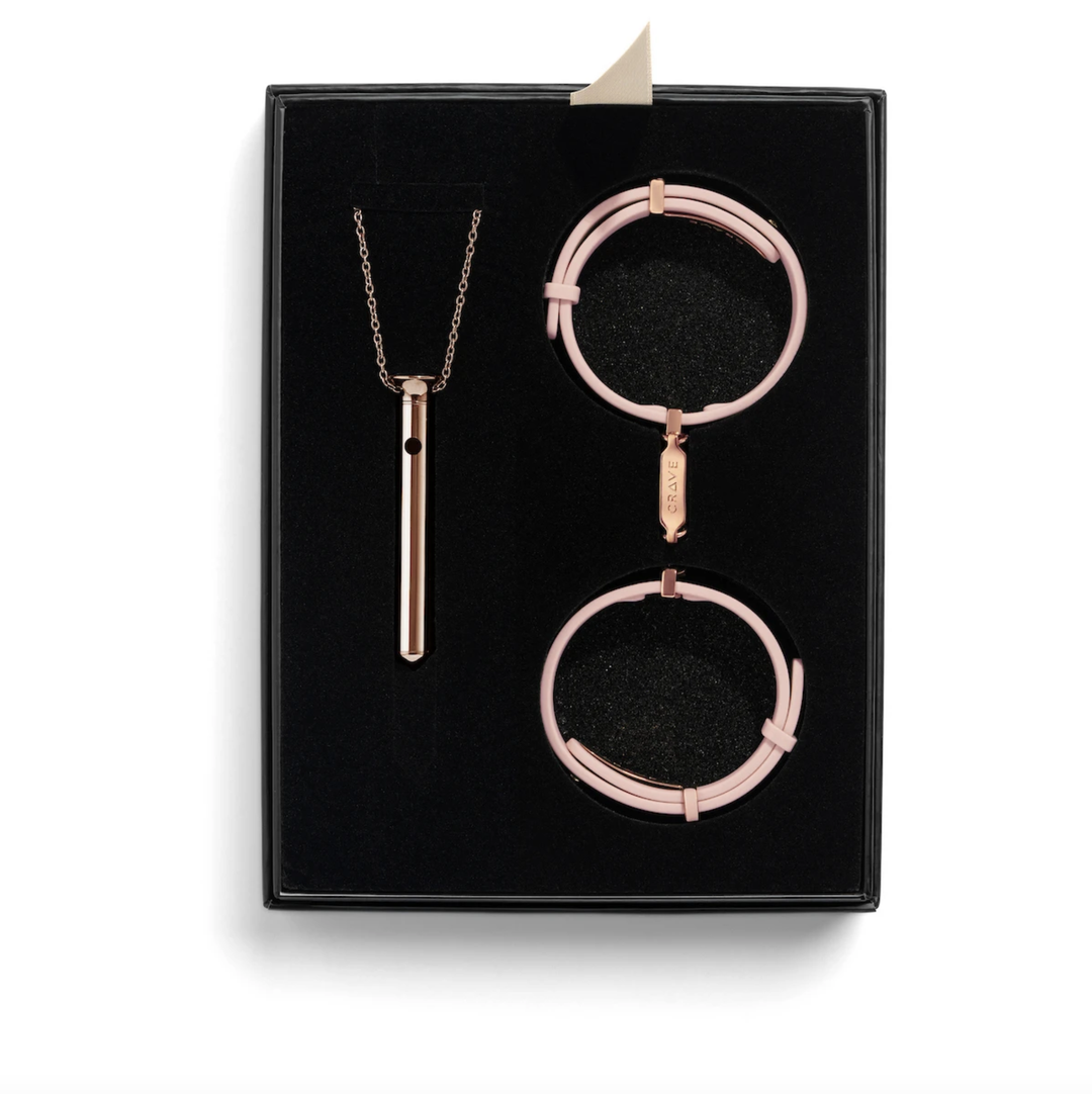 Crave Vesper Mini Rose Gold + ID Cuffs Pink & Rose Gold-Personal Care-Crave-Anna Bella Fine Lingerie, Reveal Your Most Gorgeous Self!