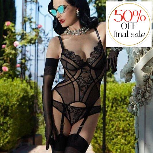 Dita Von Teese Muse Bustiere-Corsets / Bustiers-Dita Von Teese-Black-32-B-Anna Bella Fine Lingerie, Reveal Your Most Gorgeous Self!