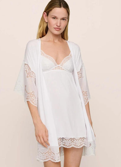 Eberjey Beatrix Robe R1882 in White-Robes-Eberjey-White-Small-Anna Bella Fine Lingerie, Reveal Your Most Gorgeous Self!