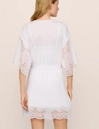 Eberjey Beatrix Robe R1882 in White-Robes-Eberjey-White-Small-Anna Bella Fine Lingerie, Reveal Your Most Gorgeous Self!