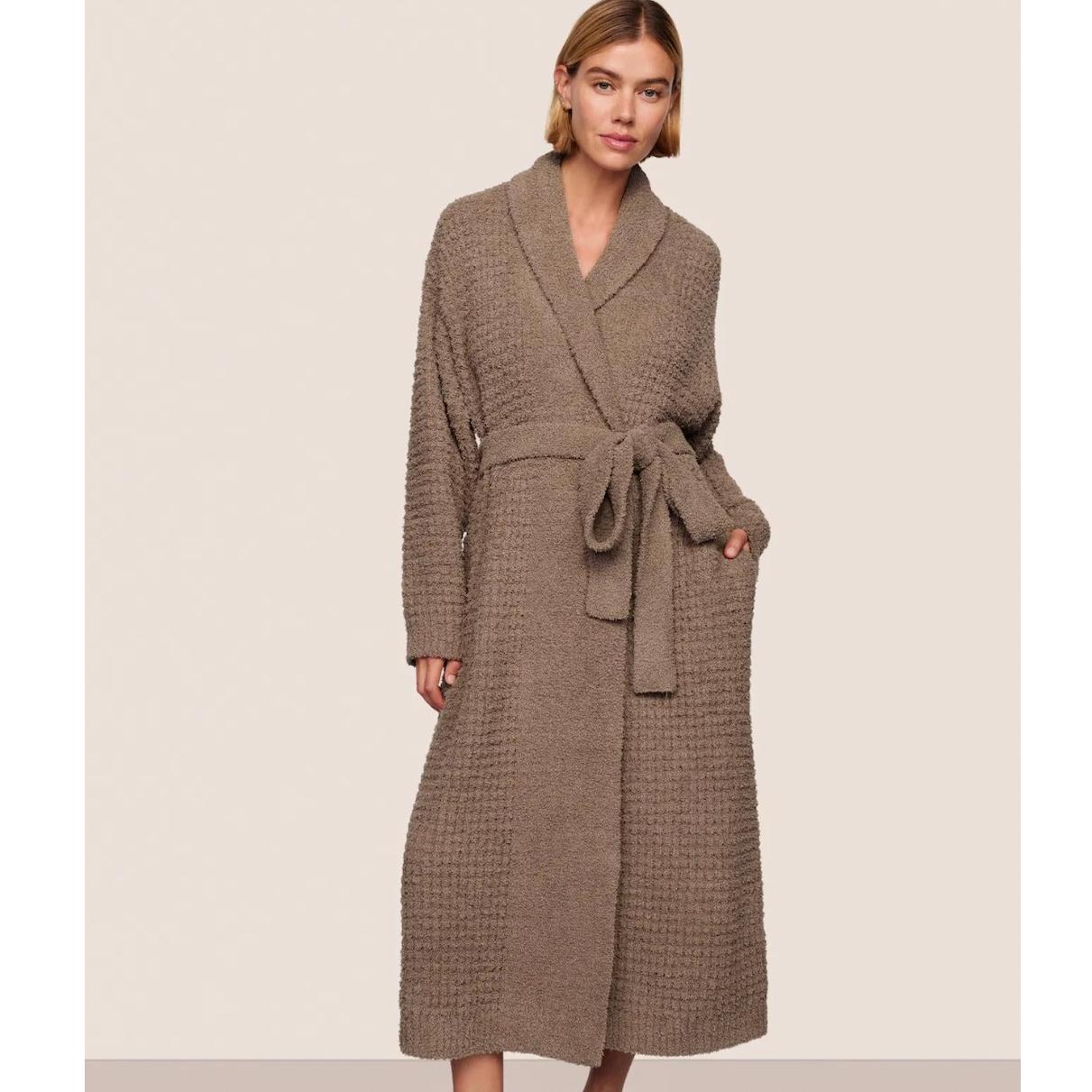 Eberjey Boucle Waffle Robe in Deep Taupe R2032-Robes-Eberjey-Deep Taupe-Small-Anna Bella Fine Lingerie, Reveal Your Most Gorgeous Self!