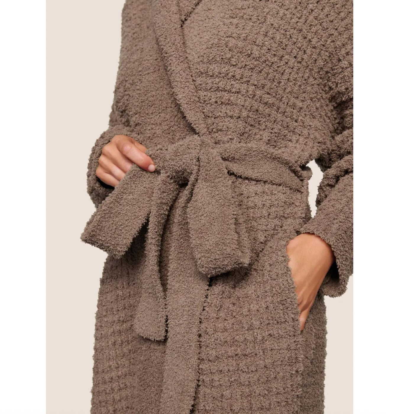Eberjey Boucle Waffle Robe in Deep Taupe R2032-Robes-Eberjey-Deep Taupe-Small-Anna Bella Fine Lingerie, Reveal Your Most Gorgeous Self!