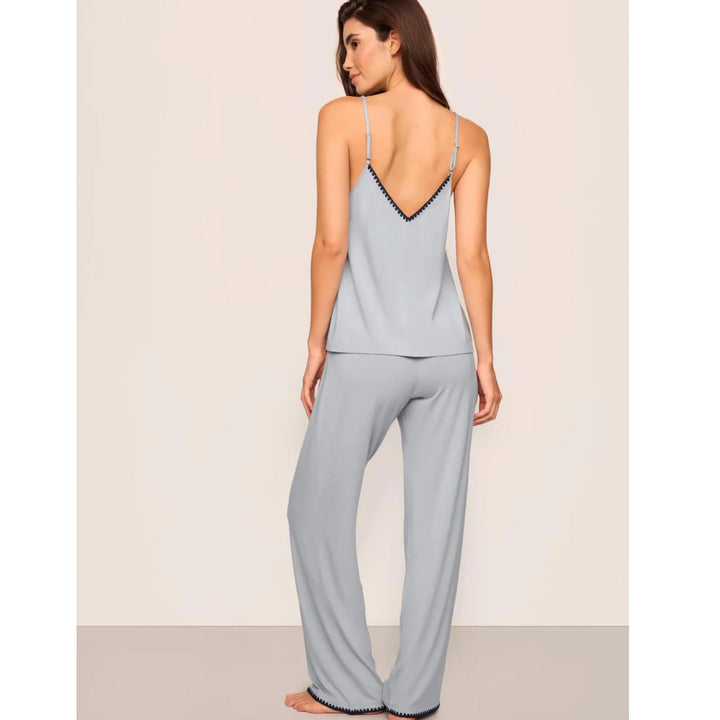 Eberjey Frida Cami Pant PJ Set C2018Z in Gray Dawn-Sleepwear-Eberjey-Gray Dawn-XSmall-Anna Bella Fine Lingerie, Reveal Your Most Gorgeous Self!