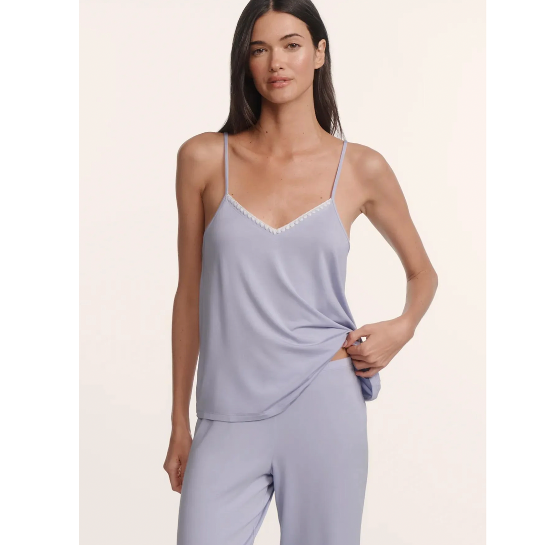 Eberjey Frida Cami Pant PJ Set C2018Z in Lavender Dusk/Ivory-Sleepwear-Eberjey-Lavender Dusk/Ivory-XSmall-Anna Bella Fine Lingerie, Reveal Your Most Gorgeous Self!