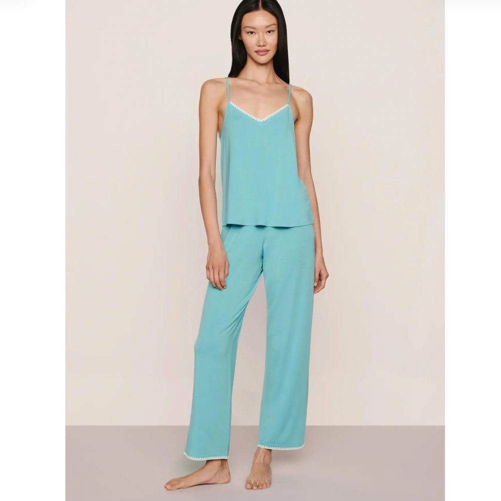 Eberjey Frida Cami / Pant PJ Set in Blue Lagoon AC2018Z-Sleepwear-Eberjey-Blue Lagoon-XSmall-Anna Bella Fine Lingerie, Reveal Your Most Gorgeous Self!