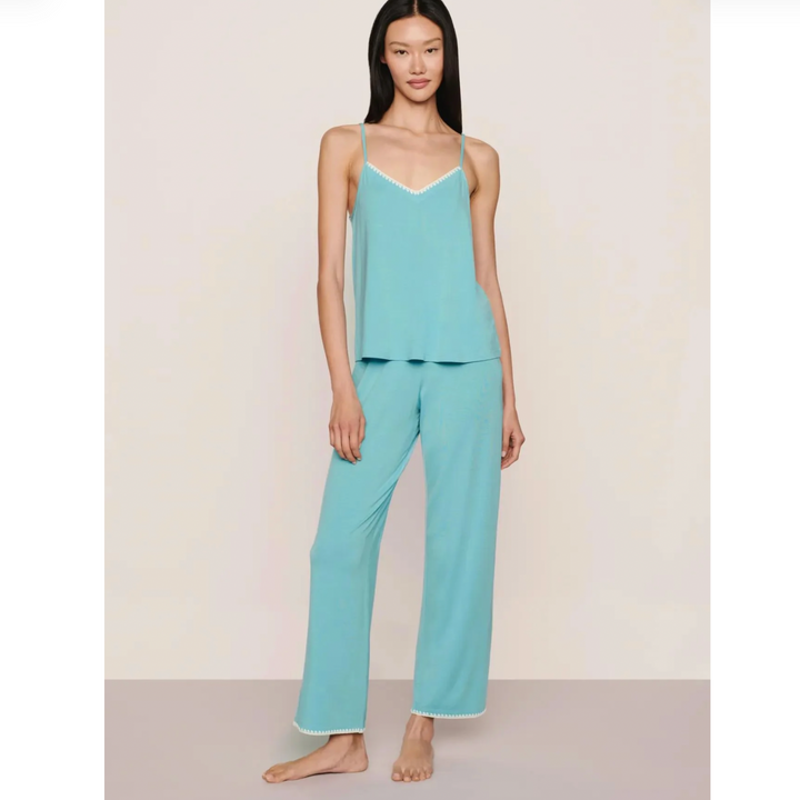 Eberjey Frida Cami / Pant PJ Set in Blue Lagoon AC2018Z-Sleepwear-Eberjey-Blue Lagoon-XSmall-Anna Bella Fine Lingerie, Reveal Your Most Gorgeous Self!