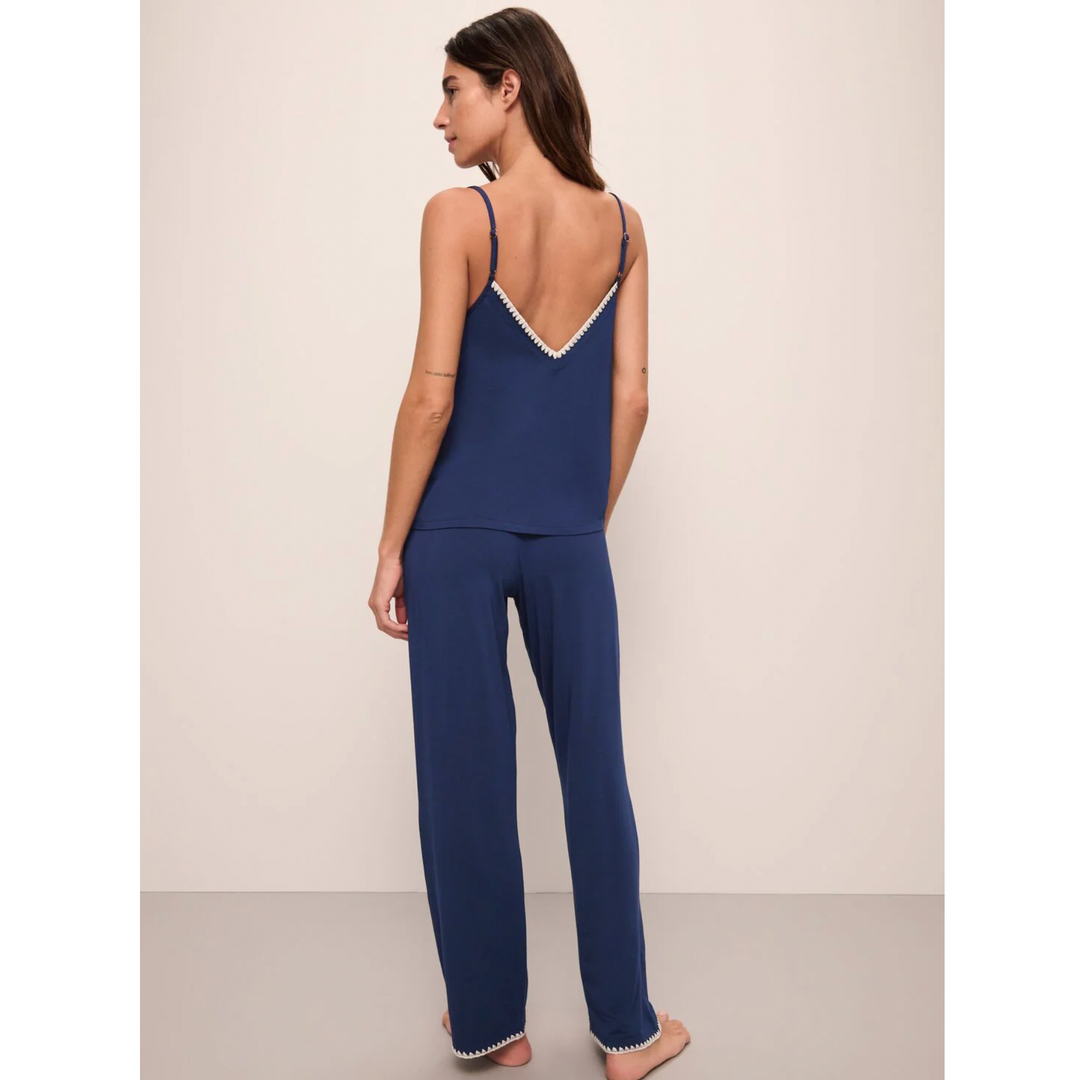 Eberjey Frida Cami / Pant PJ Set in Navy AC2018Z-Sleepwear-Eberjey-Navy-Small-Anna Bella Fine Lingerie, Reveal Your Most Gorgeous Self!