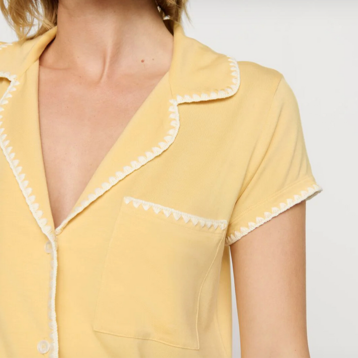 Eberjey Frida Shortie PJ Set PJ2018S in Sunbeam/Ivory-Sleepwear-Eberjey-Sunbeam/Ivory-XSmall-Anna Bella Fine Lingerie, Reveal Your Most Gorgeous Self!