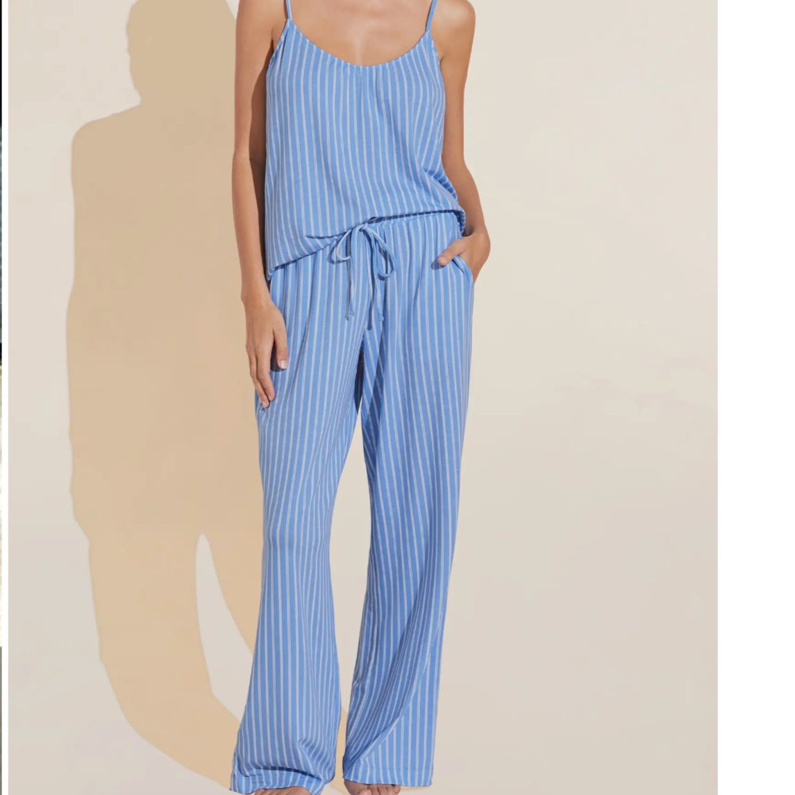 Eberjey Gisele Cami and Pant PJ Set C1141Z-Loungewear-Eberjey-Blue Stripe-XSmall-Anna Bella Fine Lingerie, Reveal Your Most Gorgeous Self!