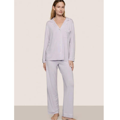 Eberjey Gisele Long PJ Set PJ018 in Thistle/Ivory-Anna Bella Fine Lingerie-Thistle/Ivory-XSmall-