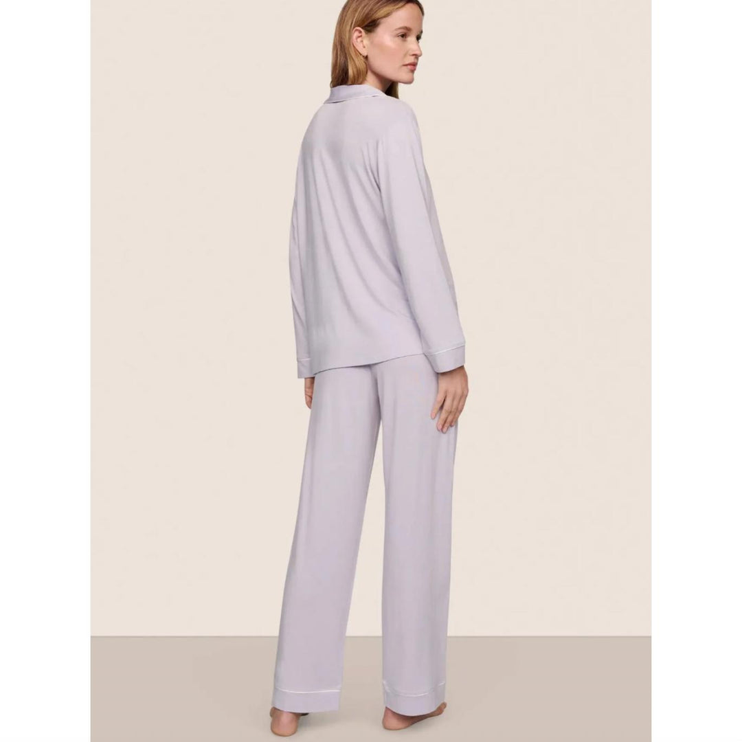 Eberjey Gisele Long PJ Set PJ018 in Thistle/Ivory-Loungewear-Eberjey-Thistle/Ivory-XSmall-Anna Bella Fine Lingerie, Reveal Your Most Gorgeous Self!