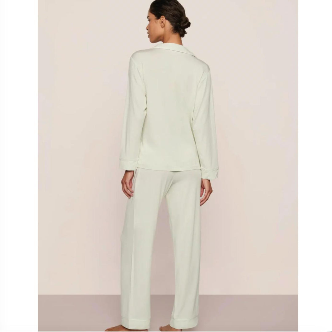 Eberjey Gisele Long PJ Set PJ1018 in Seafoam / Ivory-Sleepwear-Eberjey-Seafoam / Ivory-XSmall-Anna Bella Fine Lingerie, Reveal Your Most Gorgeous Self!