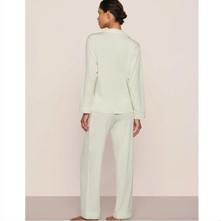 Eberjey Gisele Long PJ Set PJ1018 in Seafoam / Ivory-Sleepwear-Eberjey-Seafoam / Ivory-XSmall-Anna Bella Fine Lingerie, Reveal Your Most Gorgeous Self!