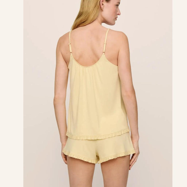 Eberjey Gisele Modal Ruffle Cami &amp; Shortie Short Set CU1018 in Buttercream-Sleepwear-Eberjey-Buttercream-XSmall-Anna Bella Fine Lingerie, Reveal Your Most Gorgeous Self!