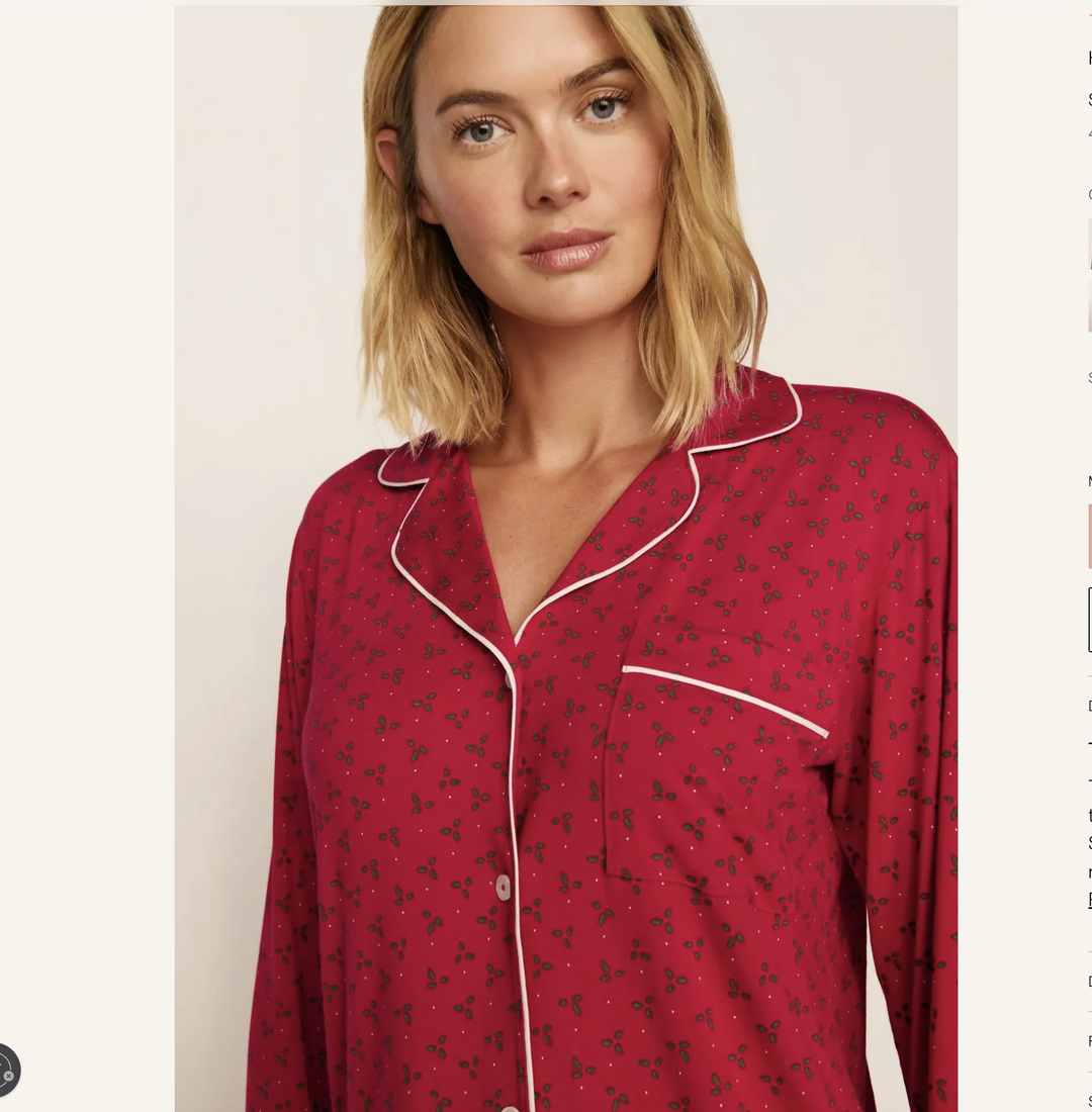 Eberjey Gisele PJ Set in Hollyberry Holly Red PJ1411-Sleepwear-Eberjey-Holly Red-XSmall-Anna Bella Fine Lingerie, Reveal Your Most Gorgeous Self!