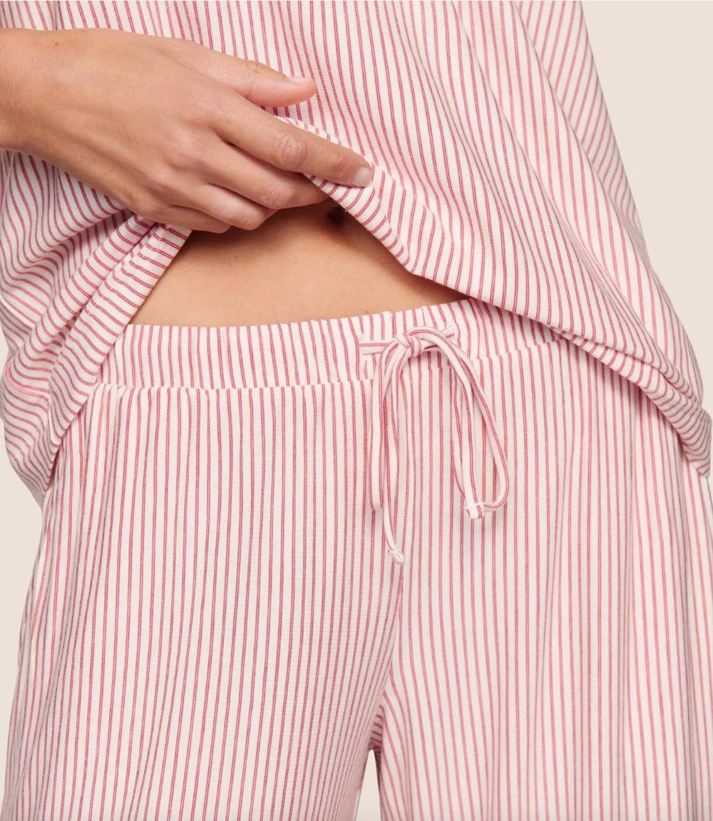 Eberjey Gisele Printed Cami Pant Set in Duo Stripe Holly Red C1141Z-Loungewear-Eberjey-Duo Stripe Holly Red-XSmall-Anna Bella Fine Lingerie, Reveal Your Most Gorgeous Self!