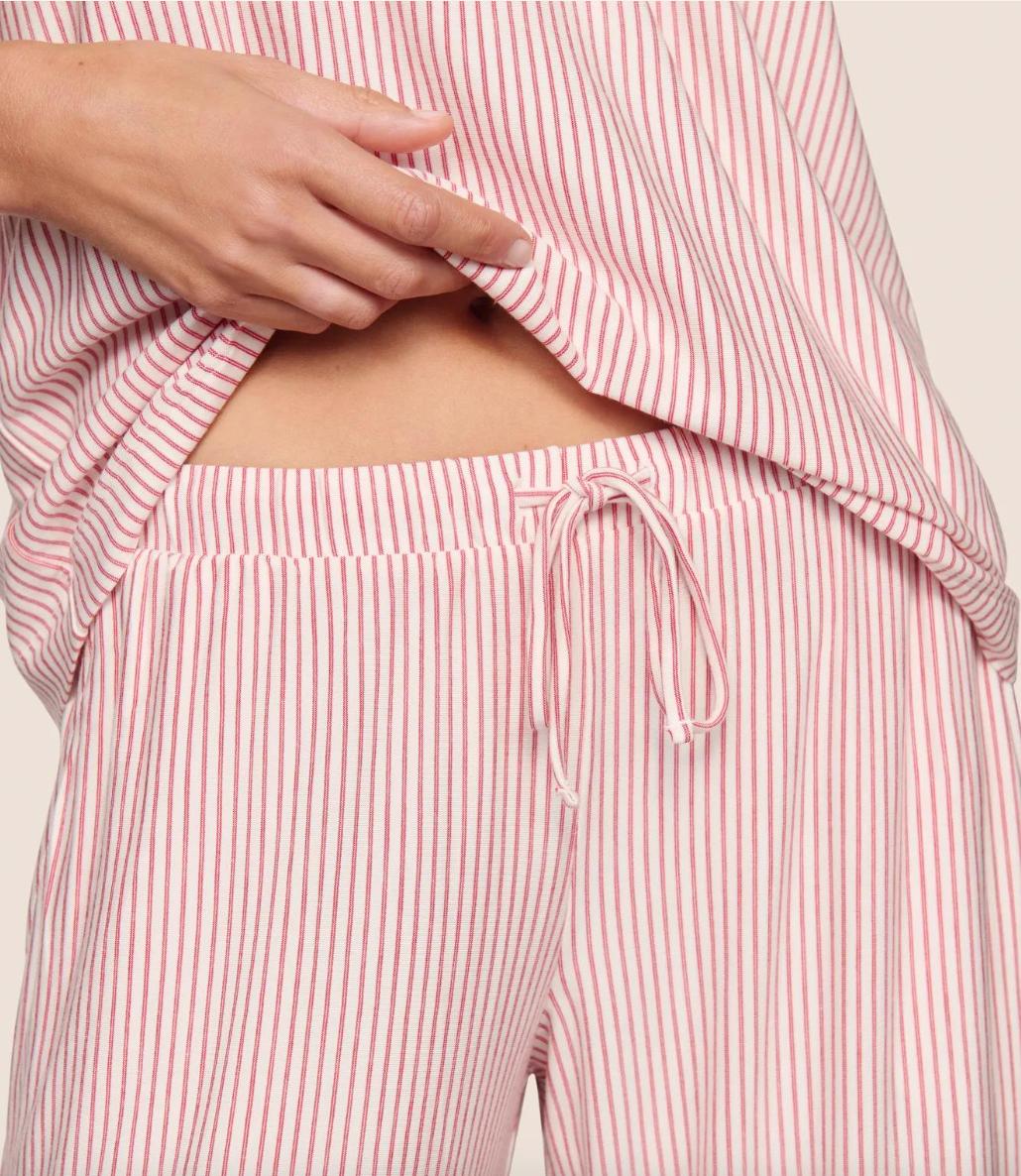 Eberjey Gisele Printed Cami Pant Set in Duo Stripe Holly Red C1141Z-Loungewear-Eberjey-Duo Stripe Holly Red-XSmall-Anna Bella Fine Lingerie, Reveal Your Most Gorgeous Self!