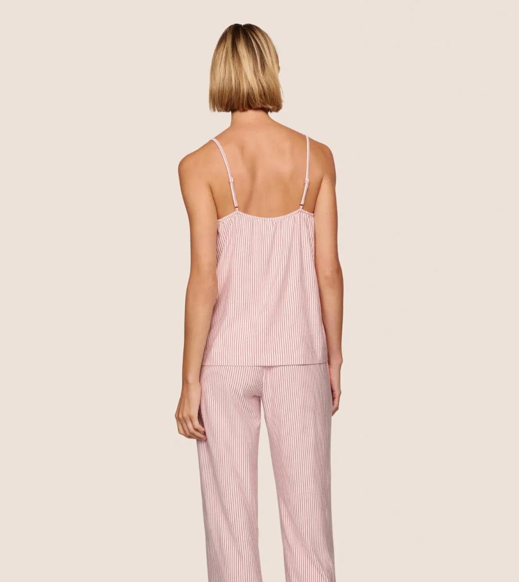 Eberjey Gisele Printed Cami Pant Set in Duo Stripe Holly Red C1141Z-Anna Bella Fine Lingerie-Duo Stripe Holly Red-XSmall-