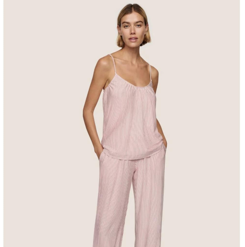 Eberjey Gisele Printed Cami Pant Set in Duo Stripe Holly Red C1141Z-Loungewear-Eberjey-Duo Stripe Holly Red-XSmall-Anna Bella Fine Lingerie, Reveal Your Most Gorgeous Self!