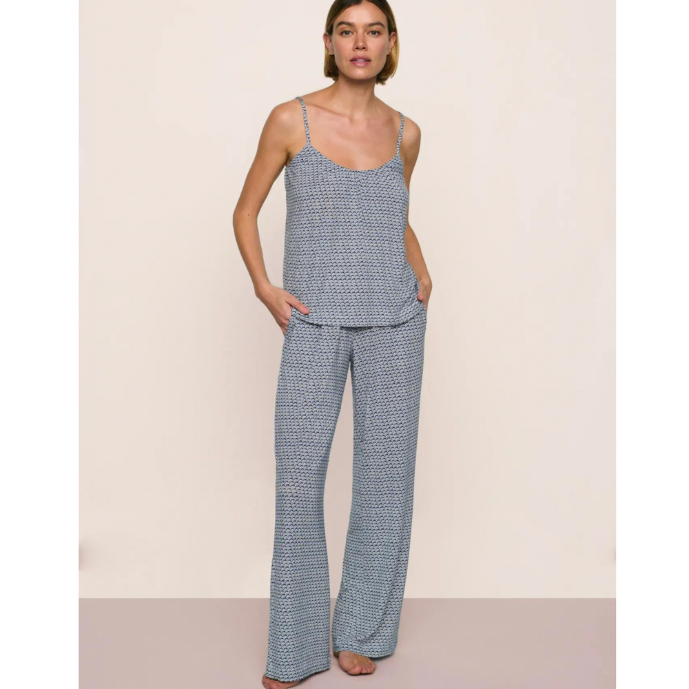 Eberjey Gisele Printed Cami/Pant set in Seashell Navy C1141Z-Sleepwear-Eberjey-Seashell Navy-XSmall-Anna Bella Fine Lingerie, Reveal Your Most Gorgeous Self!