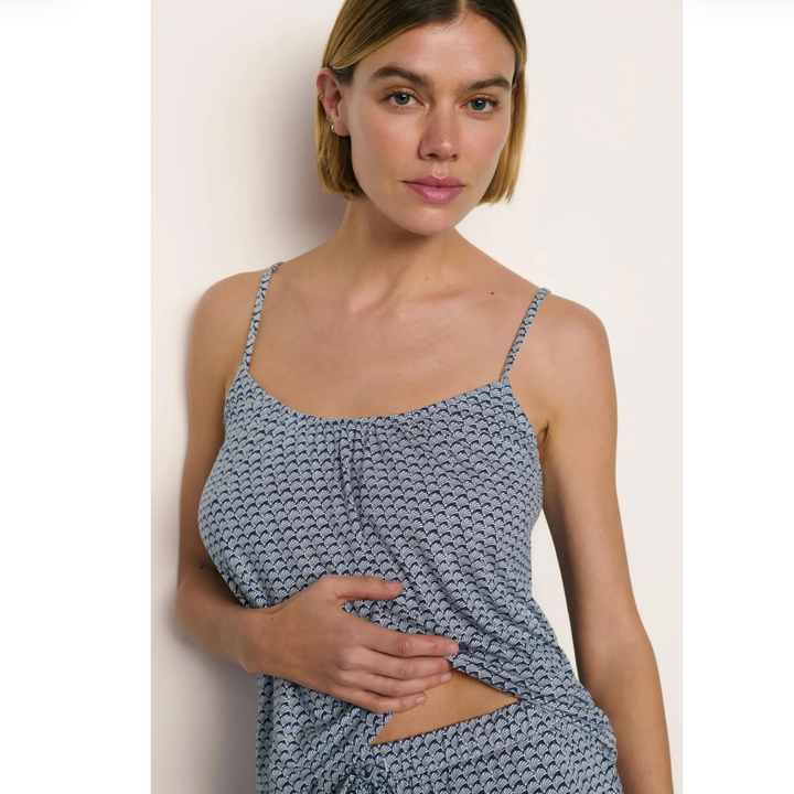 Eberjey Gisele Printed Cami/Pant set in Seashell Navy C1141Z-Sleepwear-Eberjey-Seashell Navy-XSmall-Anna Bella Fine Lingerie, Reveal Your Most Gorgeous Self!