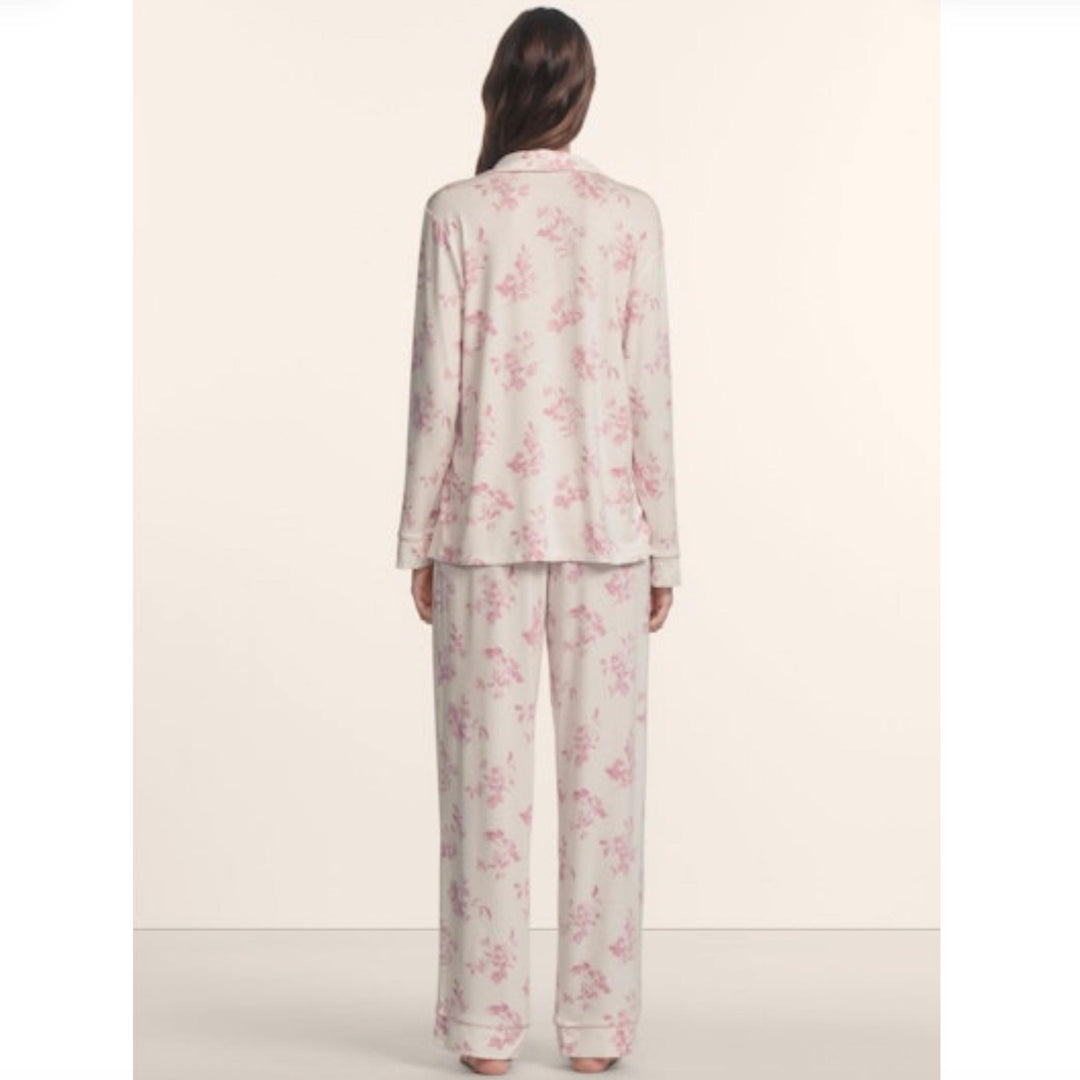 Eberjey Gisele Printed Modal Long PJ Set PJ1141 in Rose Garden Cameo-Sleepwear-Eberjey-Rose Garden Cameo-XSmall-Anna Bella Fine Lingerie, Reveal Your Most Gorgeous Self!