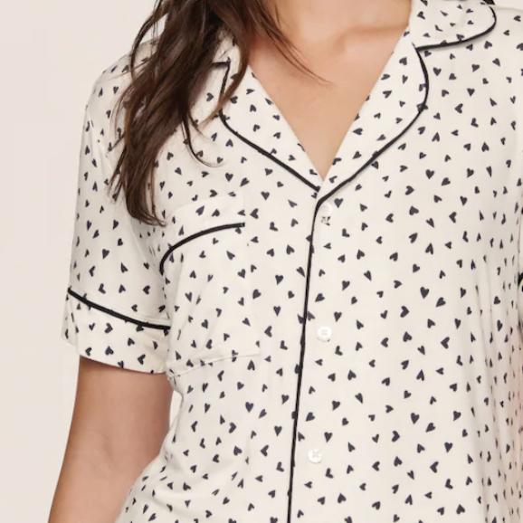 Eberjey Gisele Printed Modal Relaxed Cami &amp; Shortie Set in Heart to Heart-Sleepwear-Eberjey-Heart to Heart-XSmall-Anna Bella Fine Lingerie, Reveal Your Most Gorgeous Self!