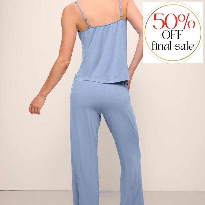Eberjey Gisele Tencel™ Modal Cami &amp; Pant PJ Set C1018Z-Loungewear-Eberjey-Faded Denim-XSmall-Anna Bella Fine Lingerie, Reveal Your Most Gorgeous Self!
