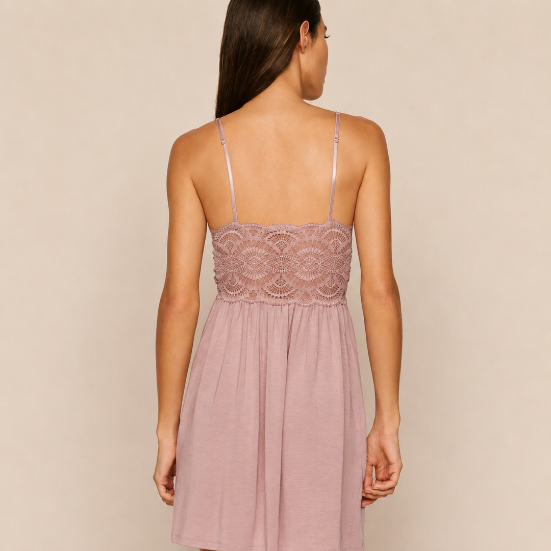 Eberjey Mariana Chemise S1710 in Woodrose-Sleepwear-Eberjey-Woodrose-XSmall-Anna Bella Fine Lingerie, Reveal Your Most Gorgeous Self!
