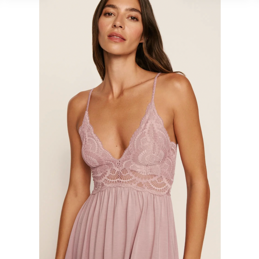 Eberjey Mariana Chemise S1710 in Woodrose-Sleepwear-Eberjey-Woodrose-XSmall-Anna Bella Fine Lingerie, Reveal Your Most Gorgeous Self!
