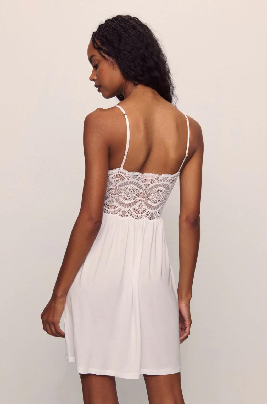 Eberjey Mariana Chemise in White S1710-Anna Bella Fine Lingerie-White-Small-